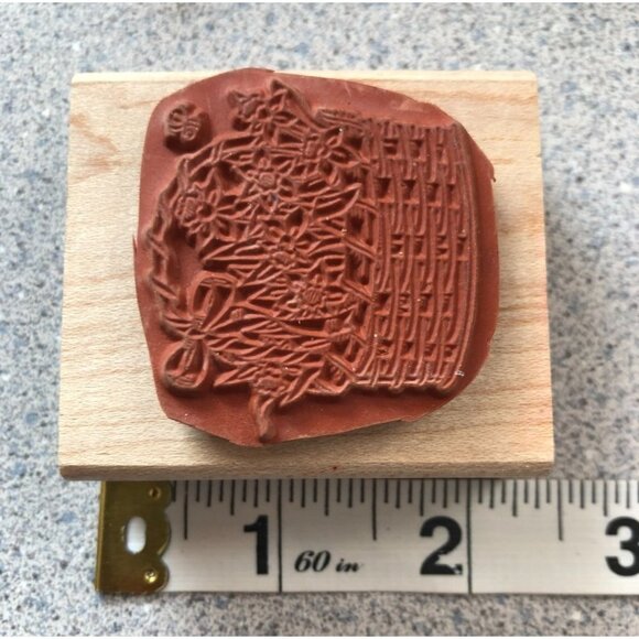 Stampin' Up Vintage 1995 Easter Basket Rubber Stamp - Picture 2 of 3
